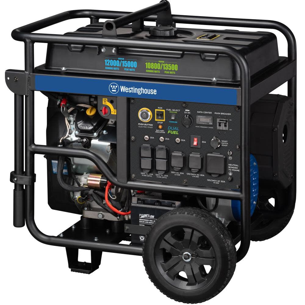 Dual Fuel Portable Generator with CO Sensor WGEN12000DFC