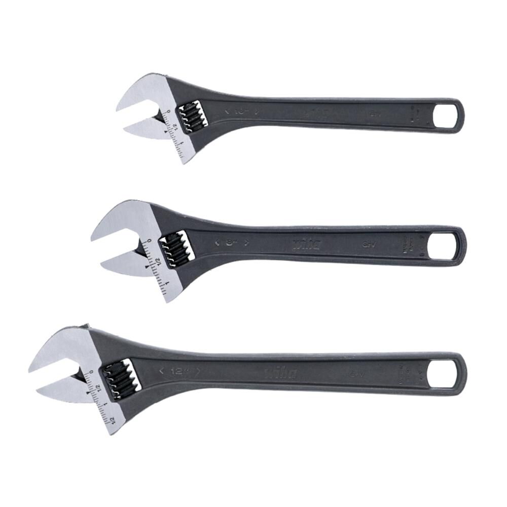 8in, 10in & 12in Adjustable Wrench Set 3pc 76280