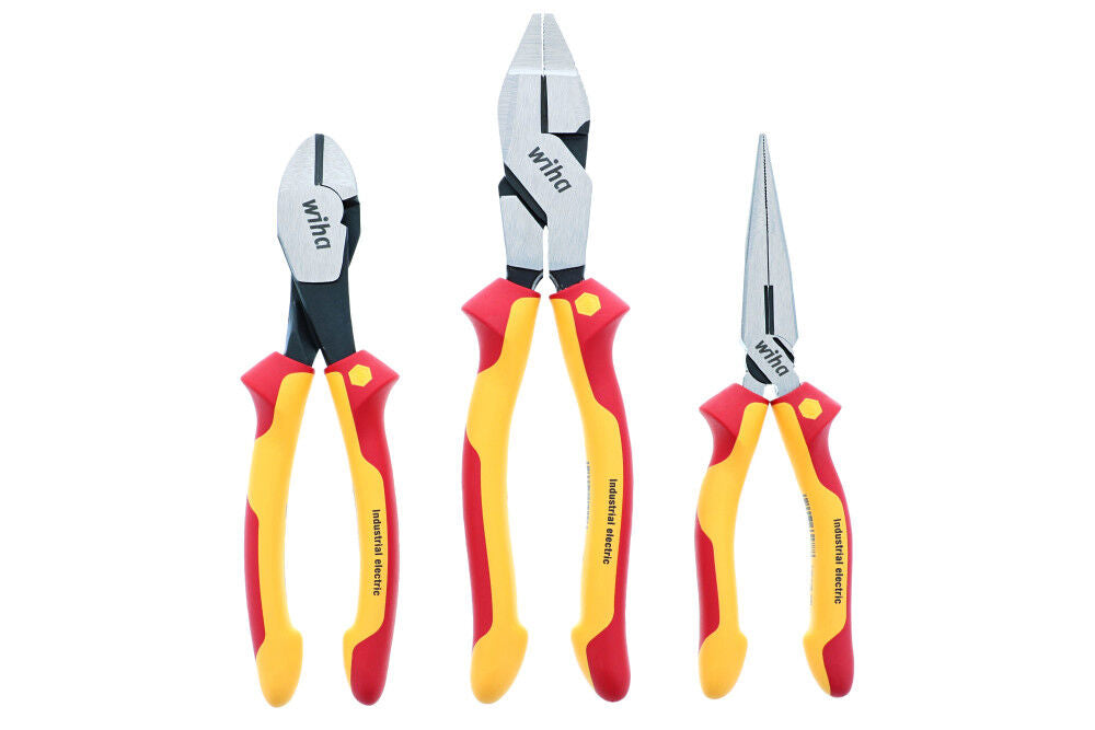 Insulated Industrial Grip Pliers & Cutters Set 3pc 32968