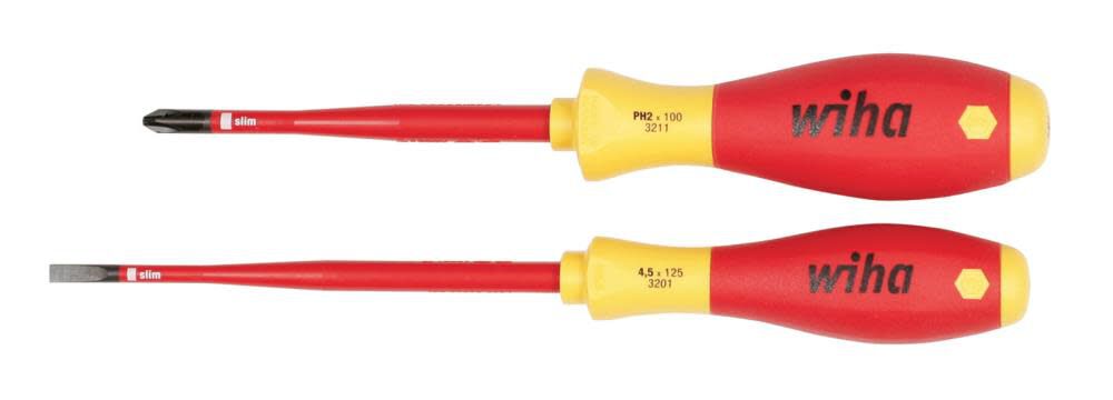 Insulated SlimLine Slotted & Phillips Screwdriver Set 2 Piece 32189