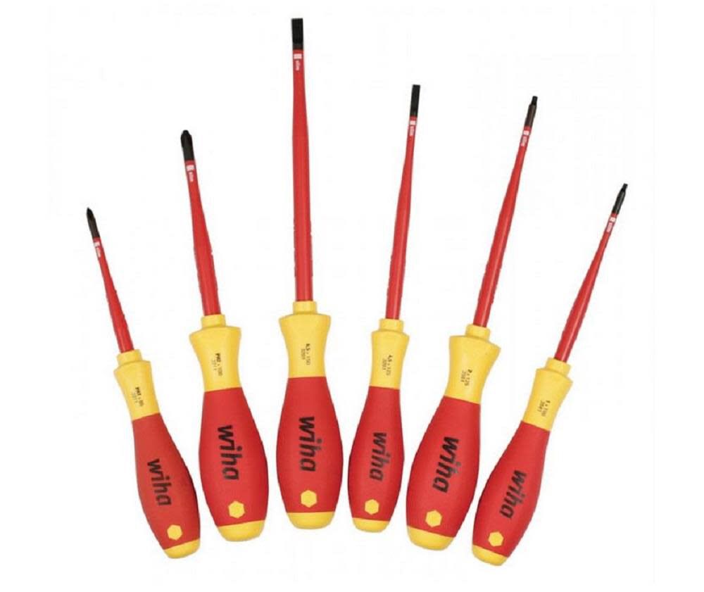 Insulated SlimLine Slotted Phillips & Square Screwdriver Set 6 Piece 32196