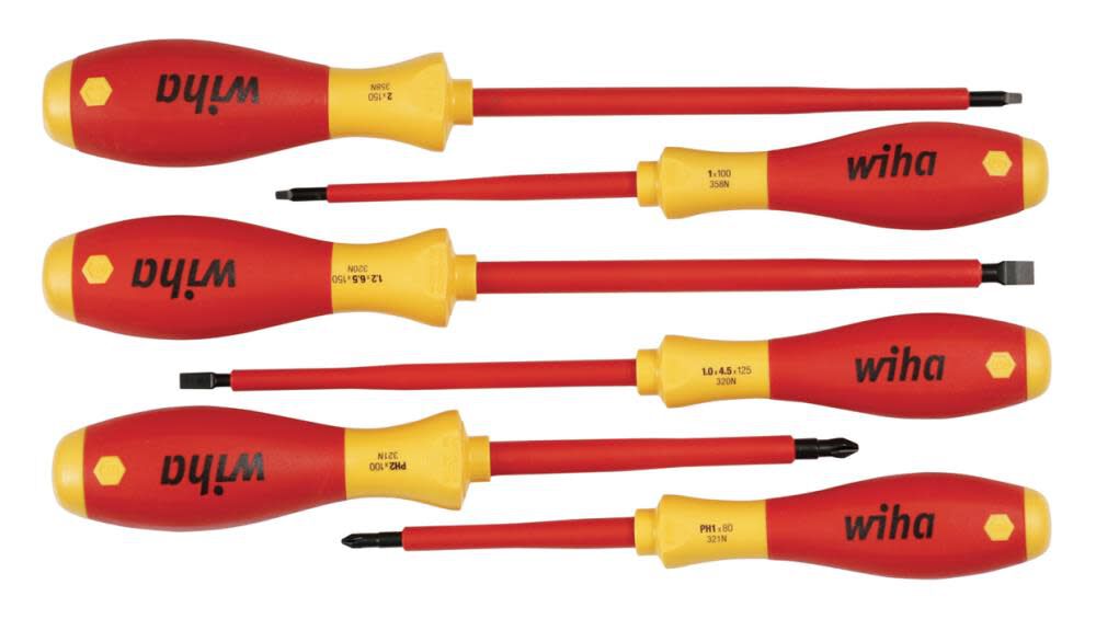 Insulated SoftFinish Cushion Grip Screwdrivers Set 6 Piece 35890