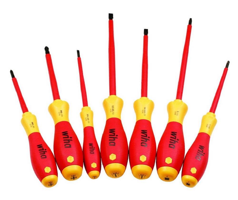 Insulated SoftFinish Slotted & Phillips & Square Screwdriver Set 7 Piece 32097