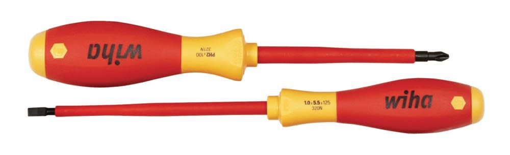 Insulated SoftFinish Slotted & Phillips Screwdriver Set 2 Piece 32105