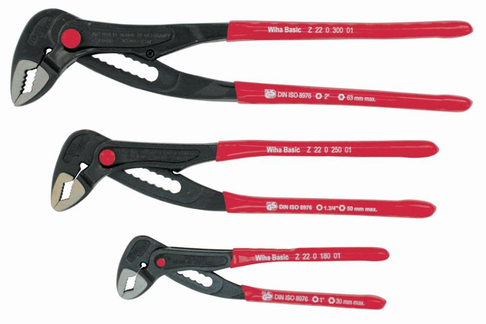 Soft Grip Rapid Adjustable Water Pump Pliers Set 3 Piece 32669