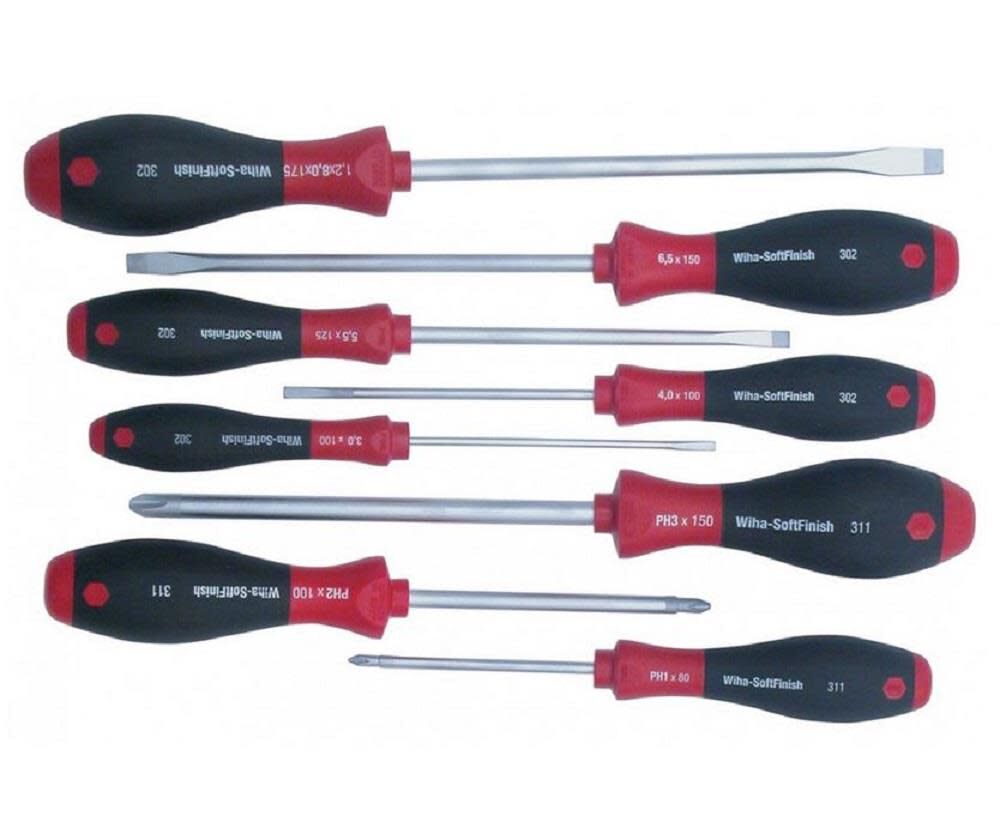 SoftFinish Slotted & Phillips Screwdriver Set 8 Piece 30298