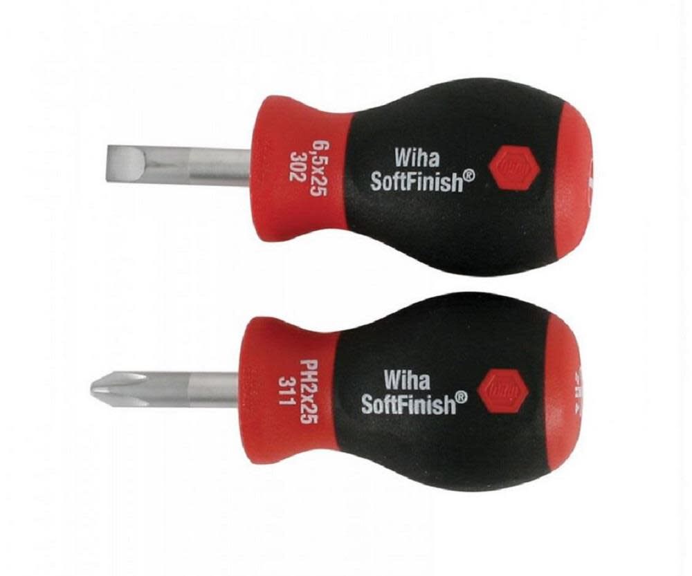 SoftFinish Stubby Slotted & Phillips Screwdriver Set 2 Piece 31191