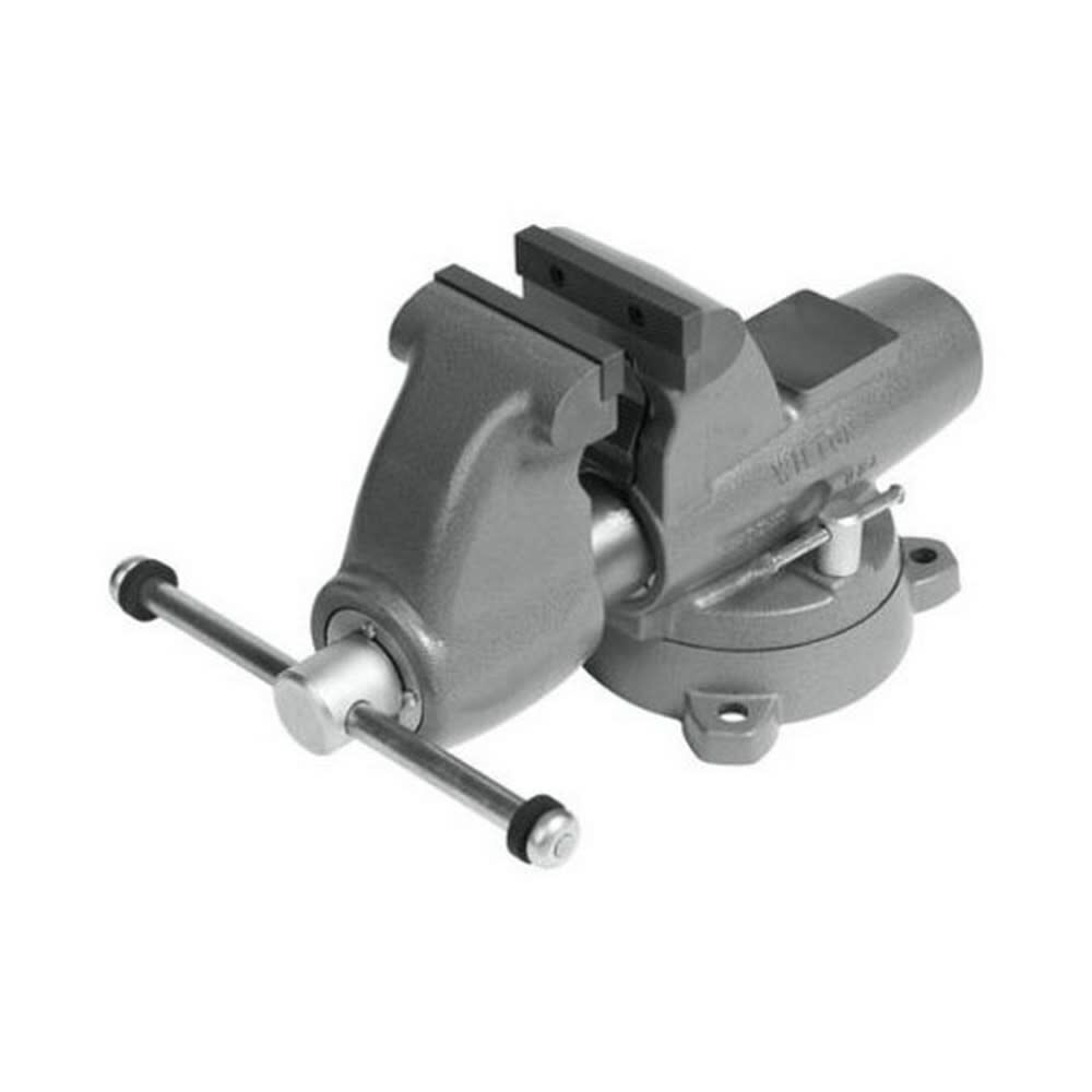 Heavy-Duty Bench Vise, 5-in Jaw Width, 5-in Jaw Opening, 5-1/2-in Throat Depth, Gray 28827