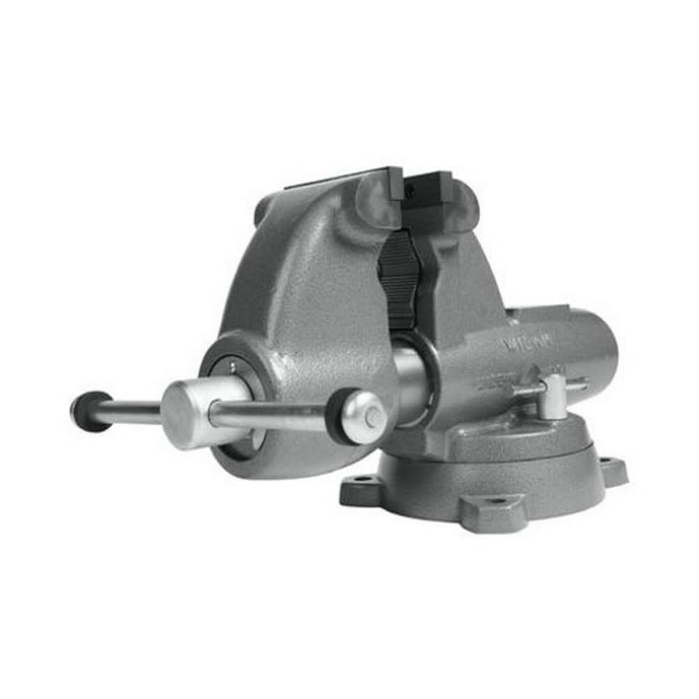 Heavy-Duty Bench Vise, 5-in Jaw Width, 5-in Jaw Opening, 5-1/2-in Throat Depth, Gray 28827