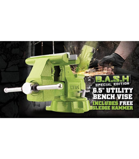 6 1/2in Utility Vise with 4Lb BASH Sledge Hammer 11128BH