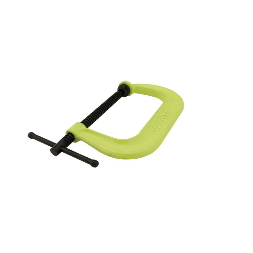 Drop Forged Hi Vis C-Clamp 0 In. to 3 In. Jaw Opening 2-1/2 In. Throat Depth 14301