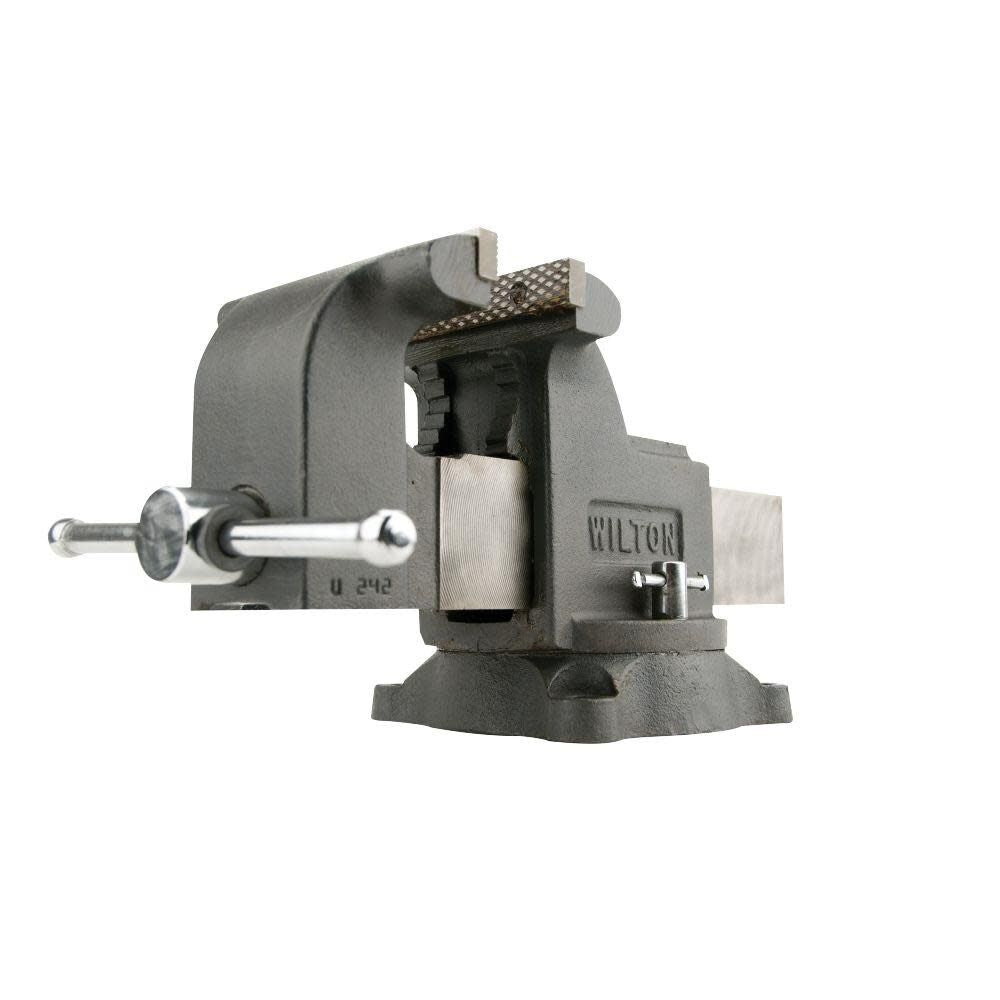 4-in Bench Vise, 4-in Jaw Width, 4-in Jaw Opening, 2-in Throat Depth, Gray Cast Iron 63300