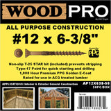 (50) #12 x 6-3/8 In. All Purpose Wood Screws AP12X638-50