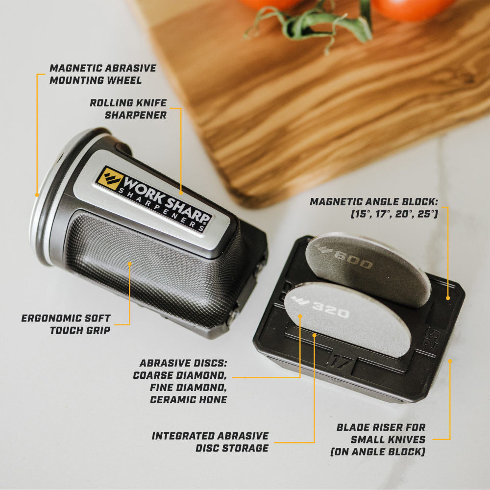 Manual Handheld Ergonomic Rolling Knife Sharpener WSKTNRKS