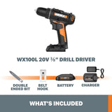 20V 3/8 Inch Drill/Driver Kit WX100L