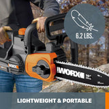 POWER SHARE 20-Volt Li-Ion 10 in. Electric Cordless Chain Saw Auto-Tension Auto-Oiling Battery and Charger Included WG322