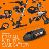 POWER SHARE 20-Volt Li-Ion 10 in. Electric Cordless Chain Saw Auto-Tension Auto-Oiling Battery and Charger Included WG322