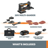 POWER SHARE 20V 5 in 1 Multi Sander Kit WX820L