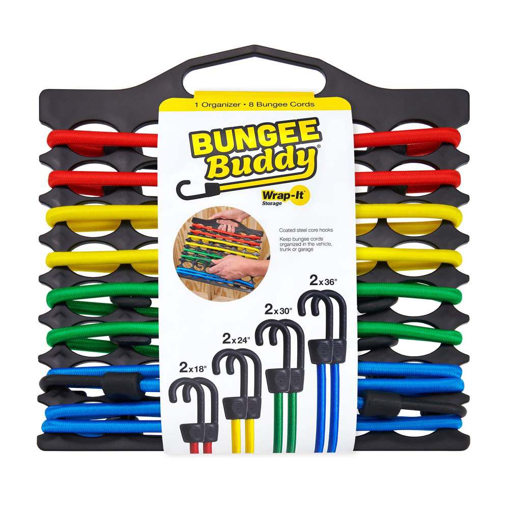 Bungee Buddy Bungee Cord Organizer with 8 Bungee Cords 108-BB-8406