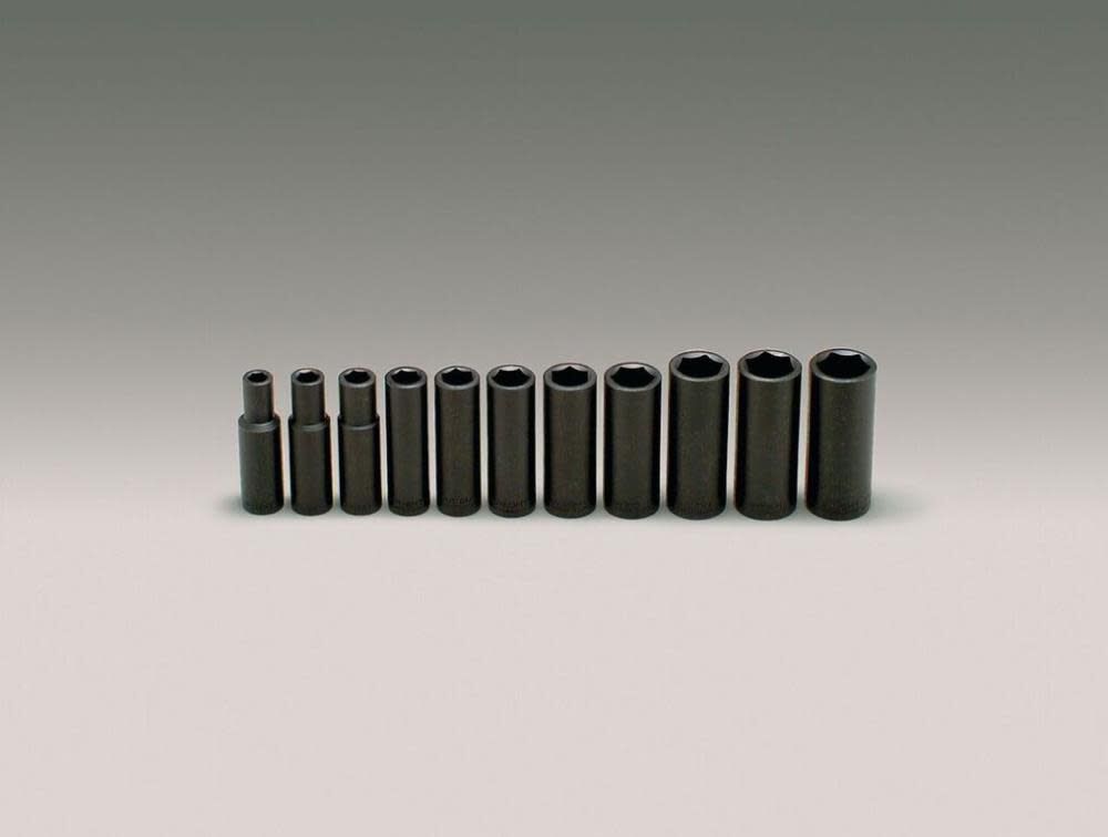 1/2 In. Dr. 11 pc. Deep Impact Socket Set 3/8 In. to 1 In. 412