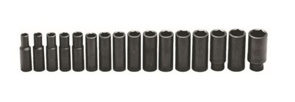 1/2 In. Dr. 16 pc. Impact Metric Socket Set 10 mm to 27 mm 6 Pt. Deep 467