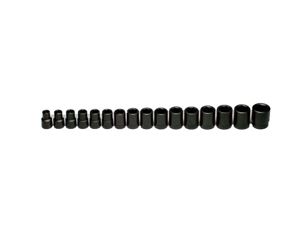 1/2 In. Dr 16 pc. Impact Metric Socket Set 10 mm to 27 mm 6 pt Set 466