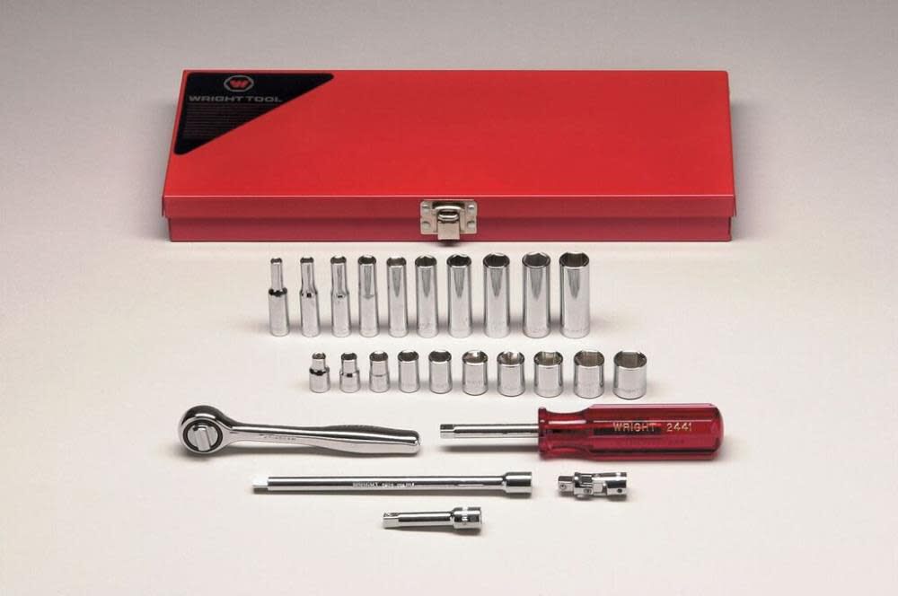 1/4 In. Drive 25 pc. 6 pt std & Deep Metric Socket Set 224