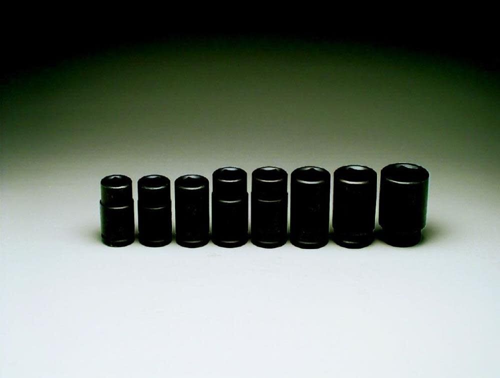 3/4 In. Dr. 8 pc. 6 Pt. Deep Impact Socket Set 7/8 In. to 1-1/2 In. 608