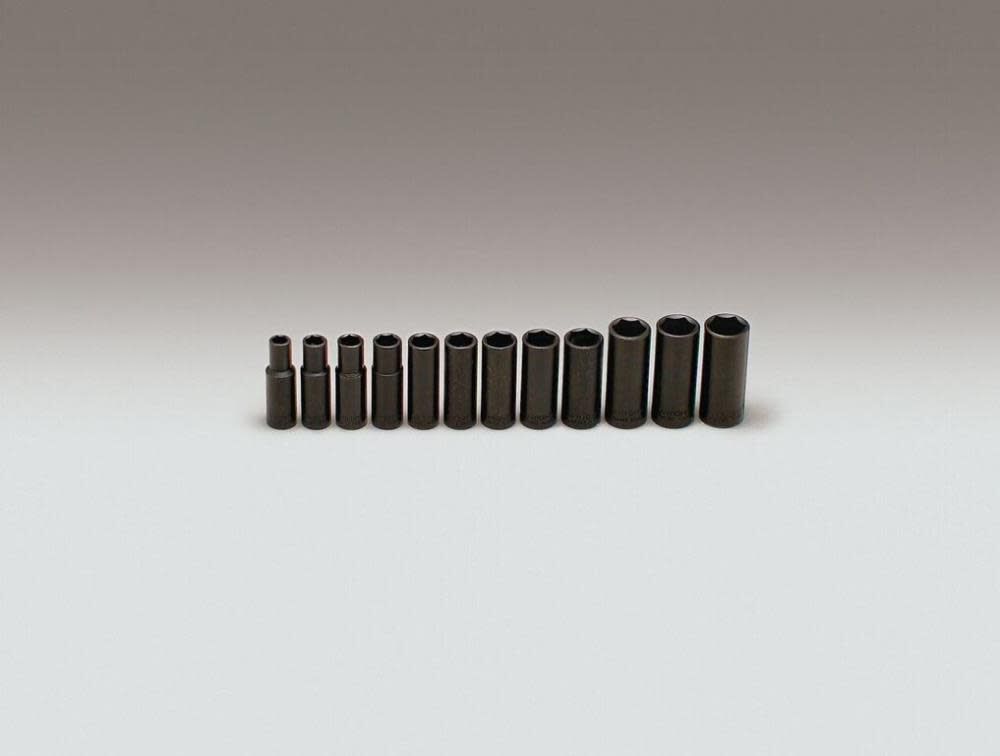 3/8 In. Dr. 12 pc. Impact Metric Socket Set 8 mm to 19 mm 6 Pt. Deep 357