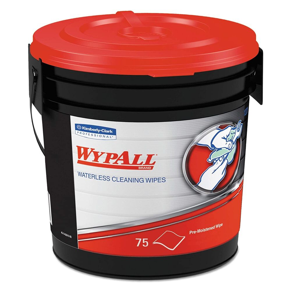 Bucket of 75 Waterless Industrial Cleaning Wipes 91371