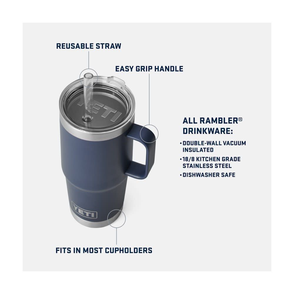 Rambler 25oz Straw Mug with Straw Lid Big Wave Blue 21071502678