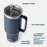 Rambler 42 Oz Straw Mug with Straw Lid Charcoal 21071502860