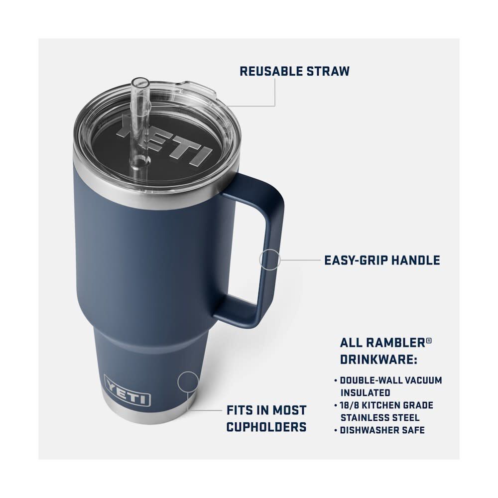 Rambler 42oz Straw Mug with Straw Lid Big Wave Blue 21071502896