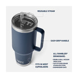 Rambler 42oz Straw Mug with Straw Lid Big Wave Blue 21071502896